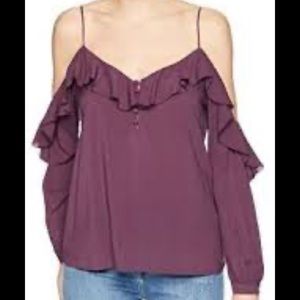 PAIGE Rayon drapey ruffle blouse
